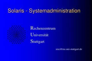 Solaris - Systemadministration