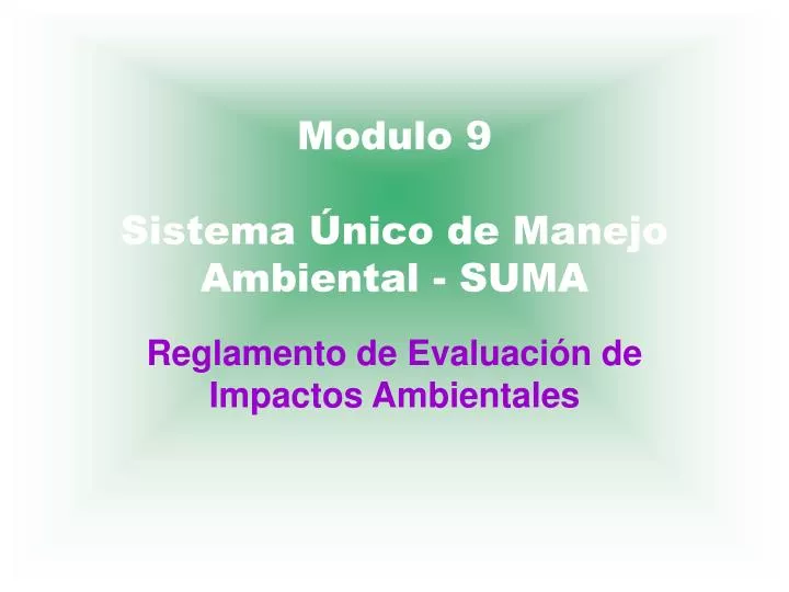 modulo 9 sistema nico de manejo ambiental suma