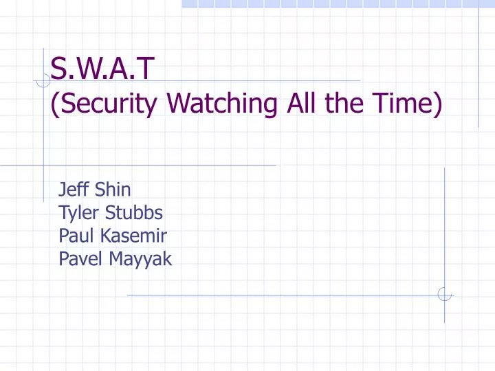 s w a t security watching all the time