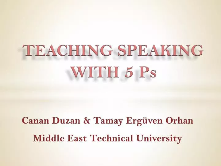teaching speaking with 5 p s