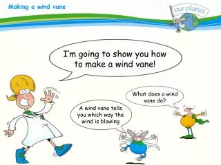 A wind vane tells you which way the wind is blowing