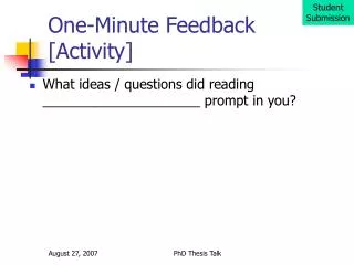 One-Minute Feedback [Activity]
