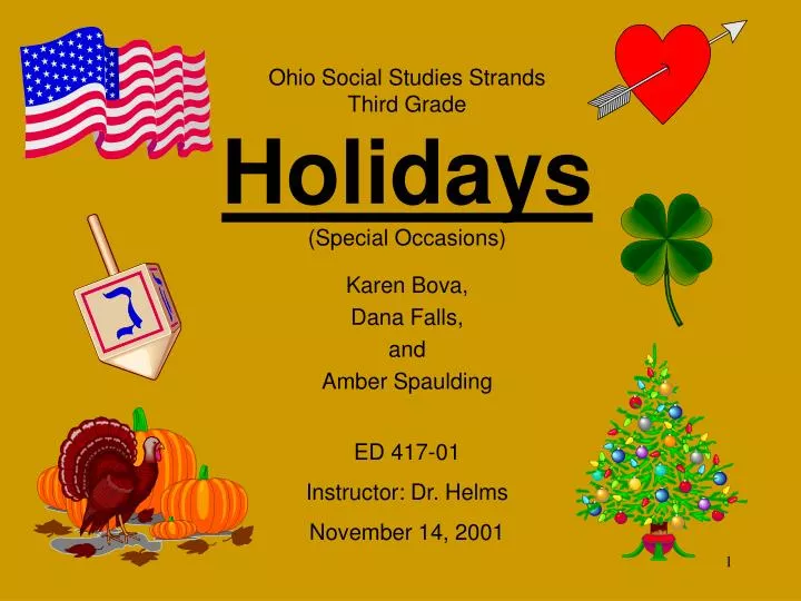 ohio social studies strands third grade holidays special occasions