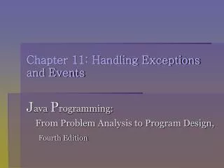 Chapter 11: Handling Exceptions and Events
