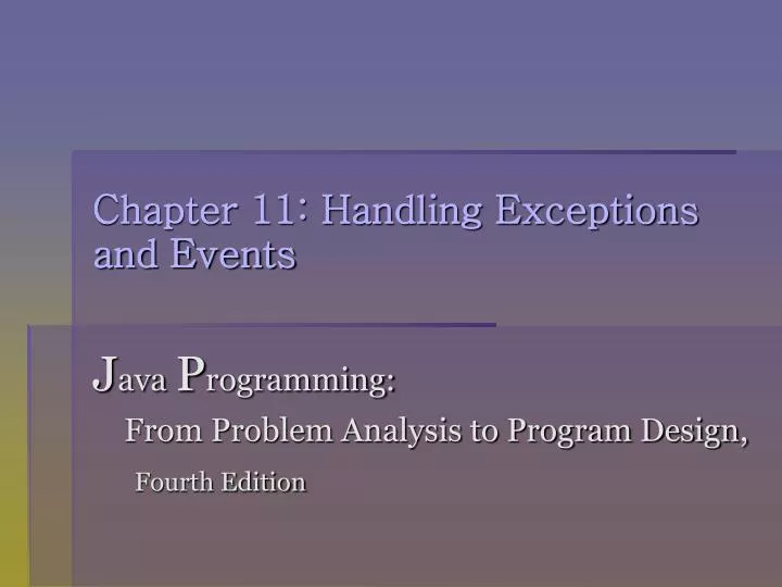 chapter 11 handling exceptions and events