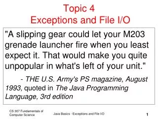 Topic 4 Exceptions and File I/O