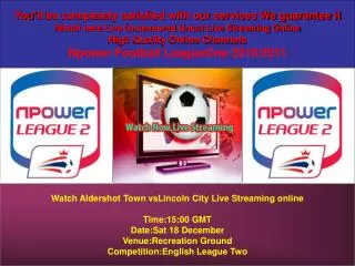 Watch Aldershot Town vsLincoln City Live Stream Online TV