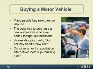 Buying a Motor Vehicle