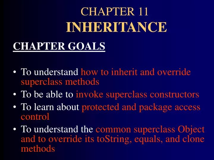 chapter 11 inheritance