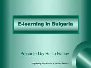 E-learning in Bulgaria