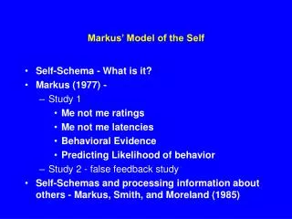 Markus’ Model of the Self