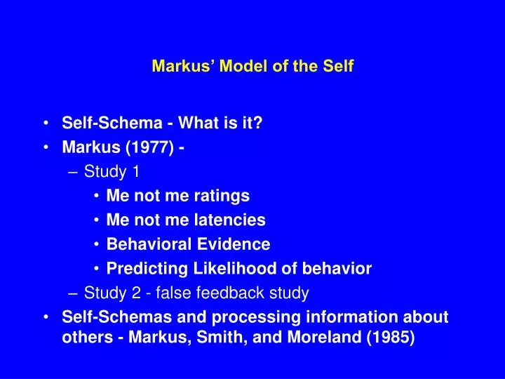 markus model of the self
