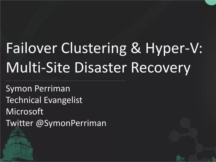 failover clustering hyper v multi site disaster recovery