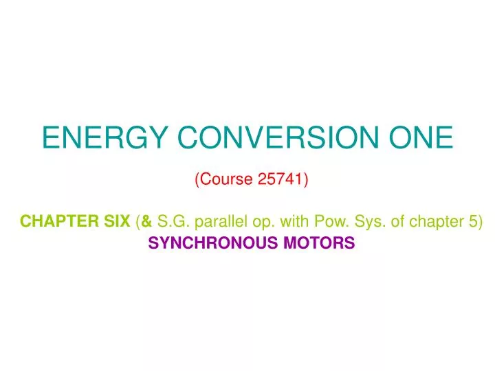 energy conversion one course 25741