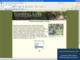 www.srwmdfloodreport.com Suwannee River Water Water M anagement District
