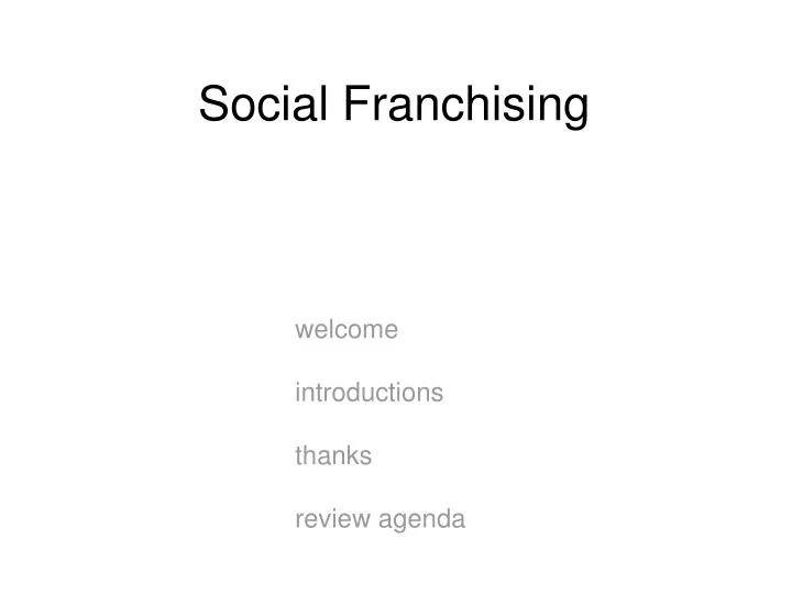 social franchising