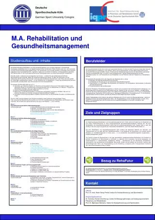 M.A. Rehabilitation und Gesundheitsmanagement