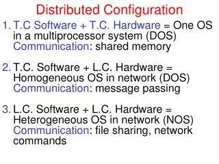 Distributed Configuration