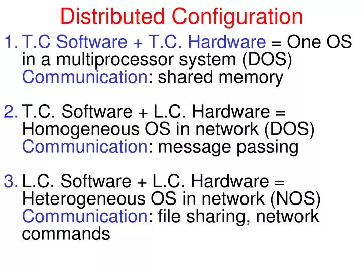 distributed configuration