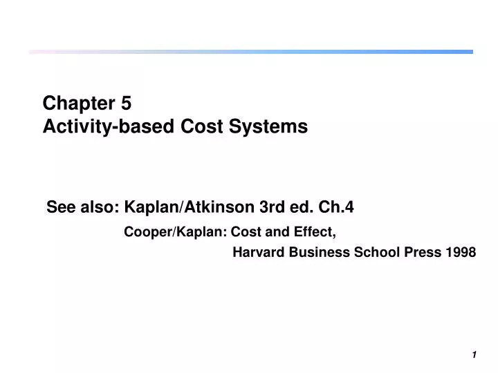 chapter 5 activity based cost systems