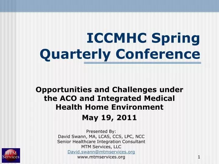 iccmhc spring quarterly conference