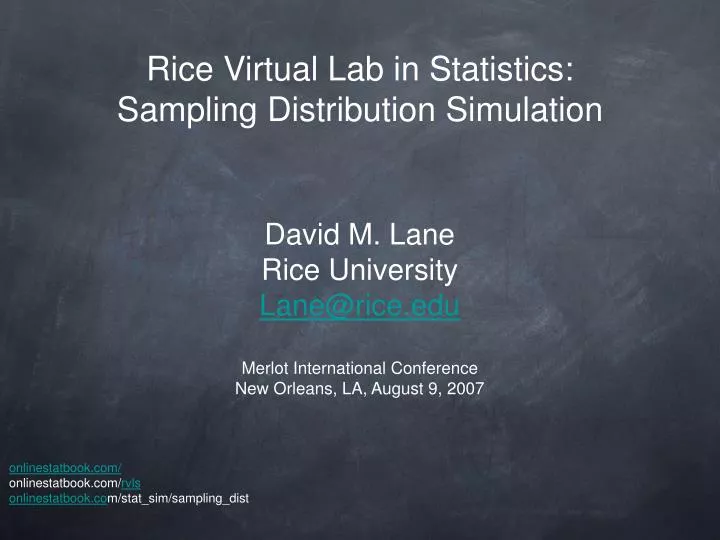 rice virtual lab in statistics sampling distribution simulation