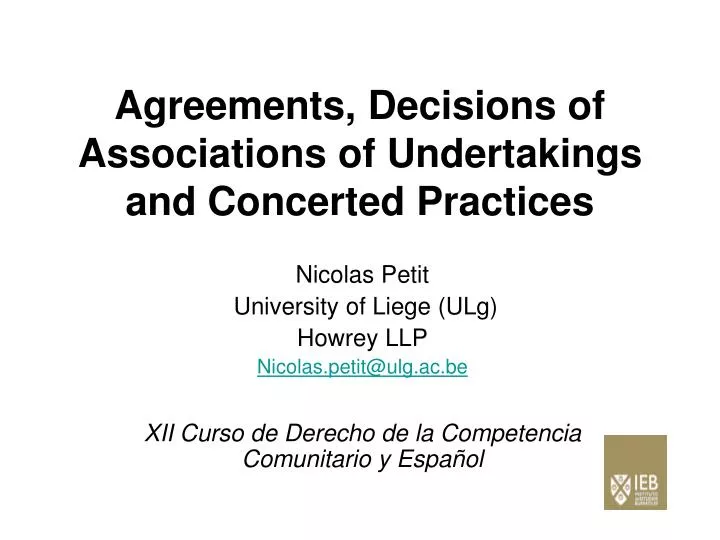 agreements decisions of associations of undertakings and concerted practices
