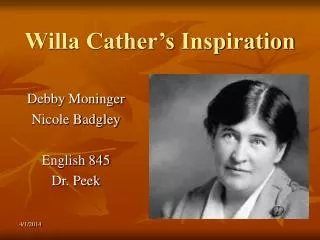 Willa Cather’s Inspiration