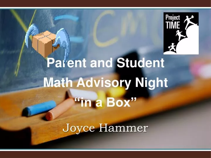 parent and student math advisory night in a box