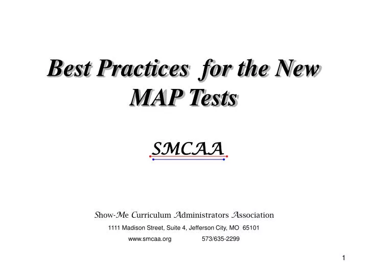 best practices for the new map tests