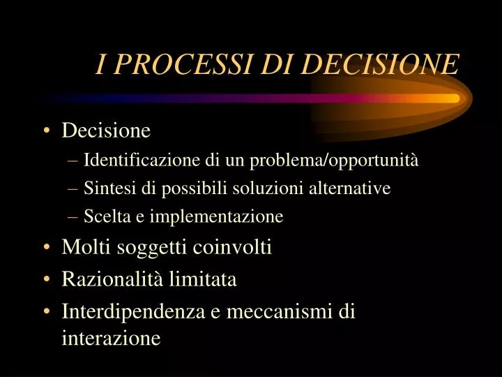 i processi di decisione