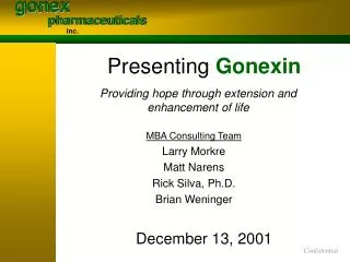 Presenting Gonexin