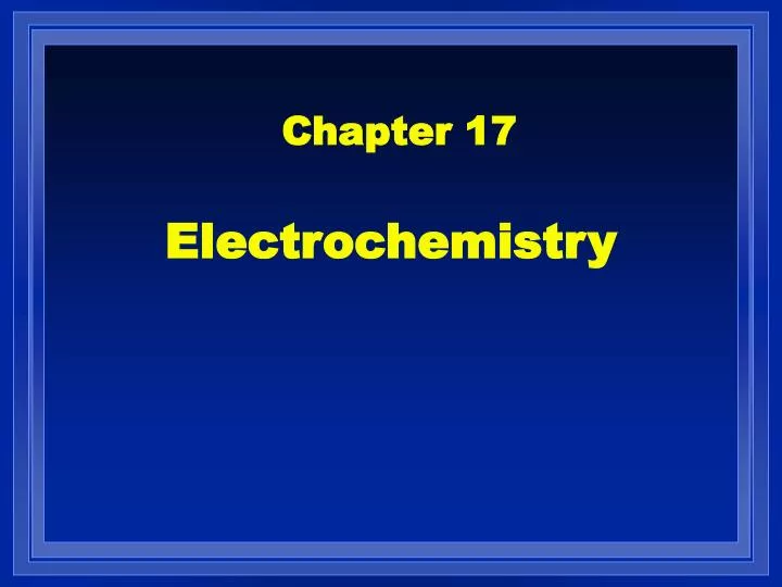 electrochemistry