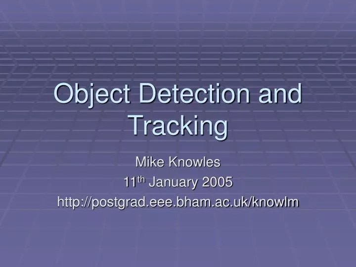 object detection and tracking
