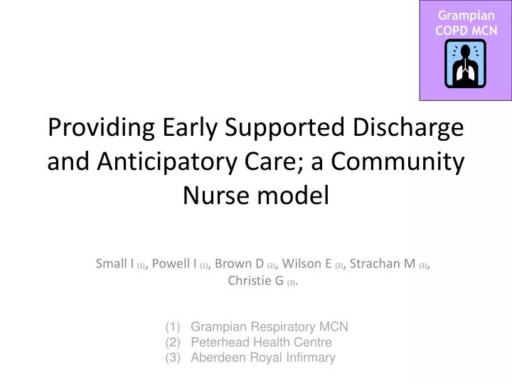 providing early supported discharge and anticipatory care a community nurse model