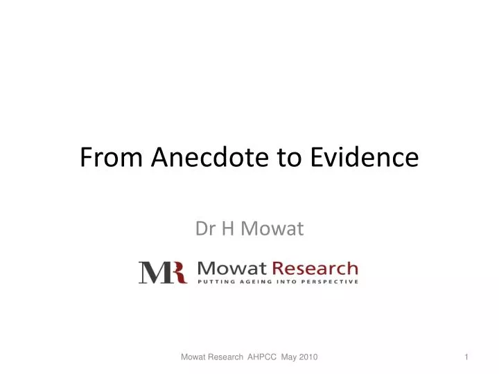from anecdote to evidence
