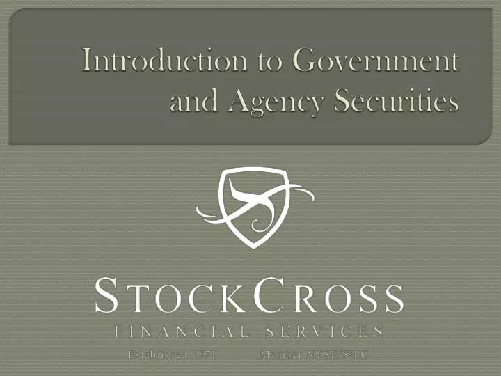 introduction to government and agency securities