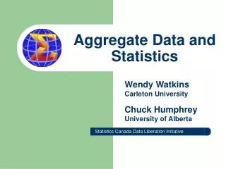 Aggregate Data and Statistics