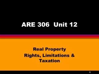 ARE 306 Unit 12