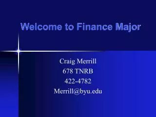 Welcome to Finance Major