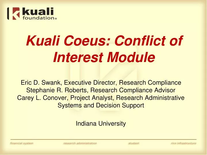 kuali coeus conflict of interest module