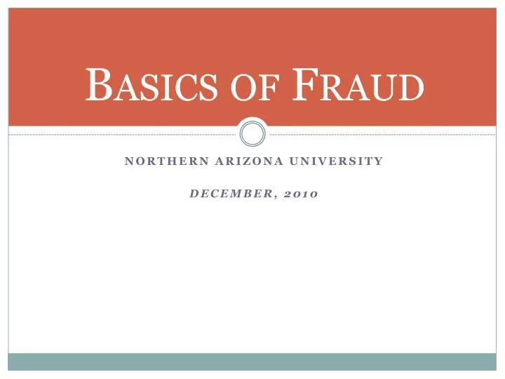 basics of fraud