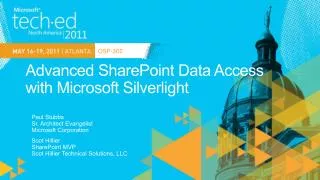 Advanced SharePoint Data Access with Microsoft Silverlight