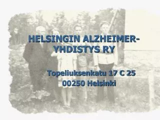 HELSINGIN ALZHEIMER-YHDISTYS RY