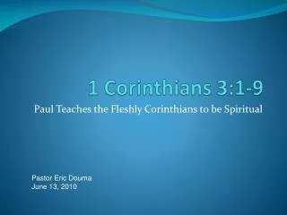 1 Corinthians 3:1-9