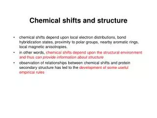 Chemical shifts and structure
