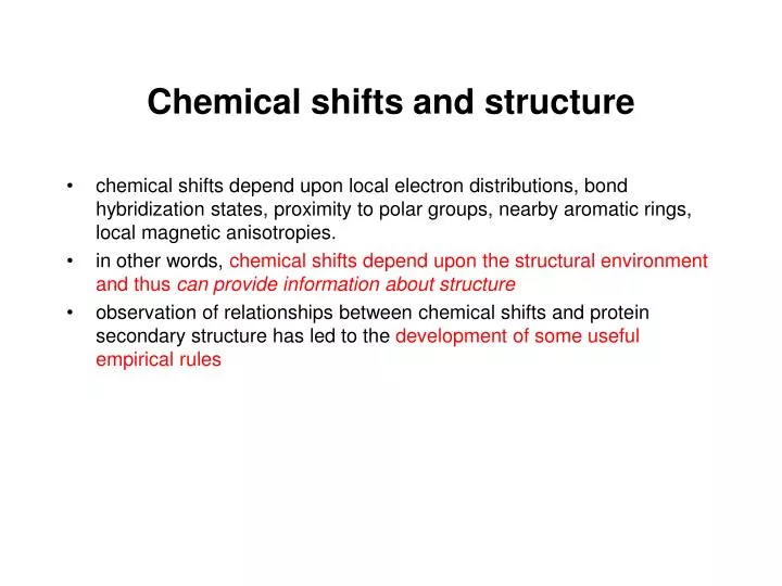 chemical shifts and structure