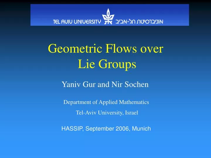 geometric flows over lie groups