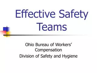Effective Safety Teams