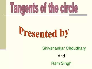 Tangents of the circle